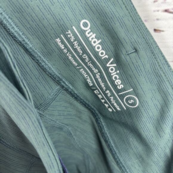 Outdoor Voices Women Small Leggings Pants Ankle Cropped Green Space Dye Mid Rise - Picture 9 of 11